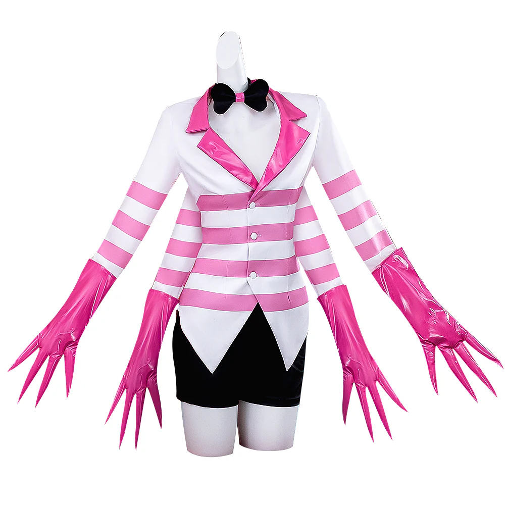 DokiDoki-R Anime Hell Hotel Cosplay Costume White Pink Top Black Shorts - Image 5