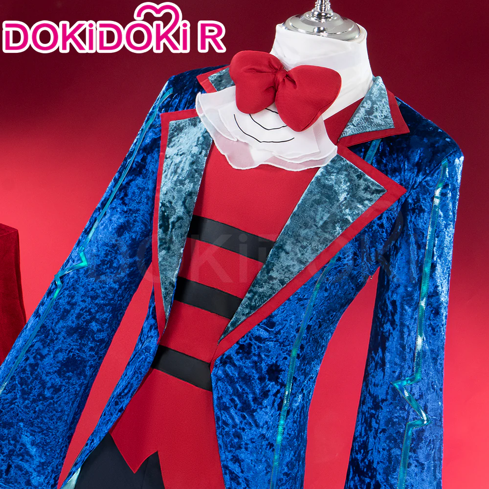 DokiDoki-R Anime Hell Hotel Cosplay TV Demon Costume Blue Striped Suit - Image 3