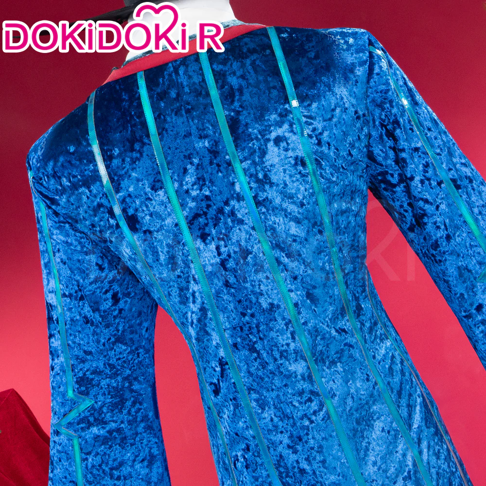 DokiDoki-R Anime Hell Hotel Cosplay TV Demon Costume Blue Striped Suit - Image 4