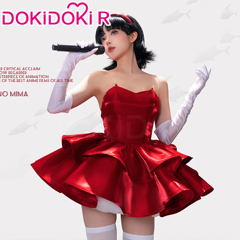 DokiDoki-R Anime Perfect Blue Cosplay Kirigoe Mima Costume Strapless Red Dress - Image 4