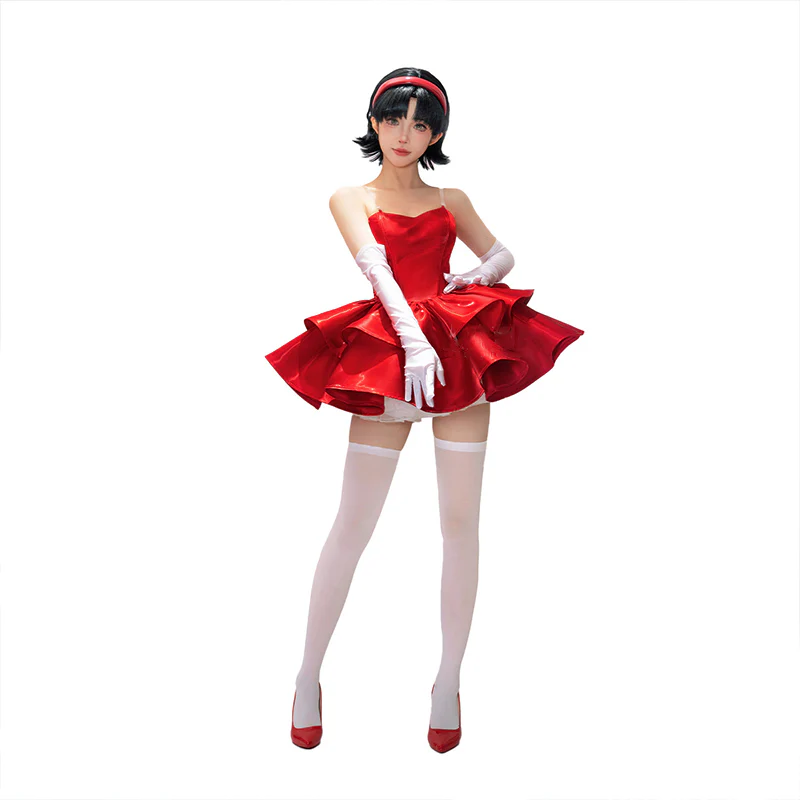 DokiDoki-R Anime Perfect Blue Cosplay Kirigoe Mima Costume Strapless Red Dress - Image 5