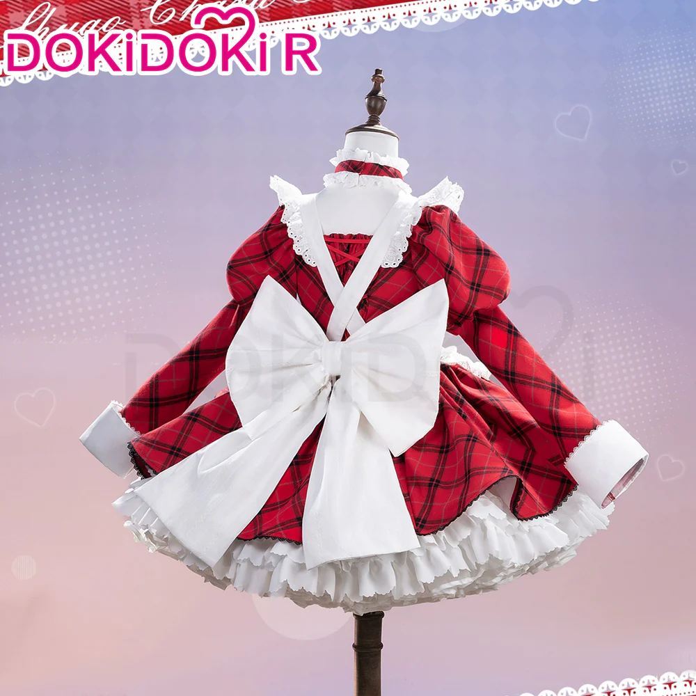 DokiDoki-R Anime Shugo Chara Cosplay Tsukiyomi Utau Costume Red Maid Dress C - Image 3