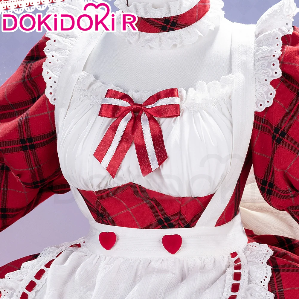 DokiDoki-R Anime Shugo Chara Cosplay Tsukiyomi Utau Costume Red Maid Dress C - Image 4