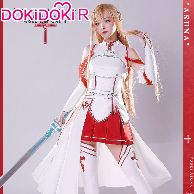 【IN STOCK】DokiDoki-R Anime Sword Art Online Cosplay Yuuki Asuna Costume SAO
