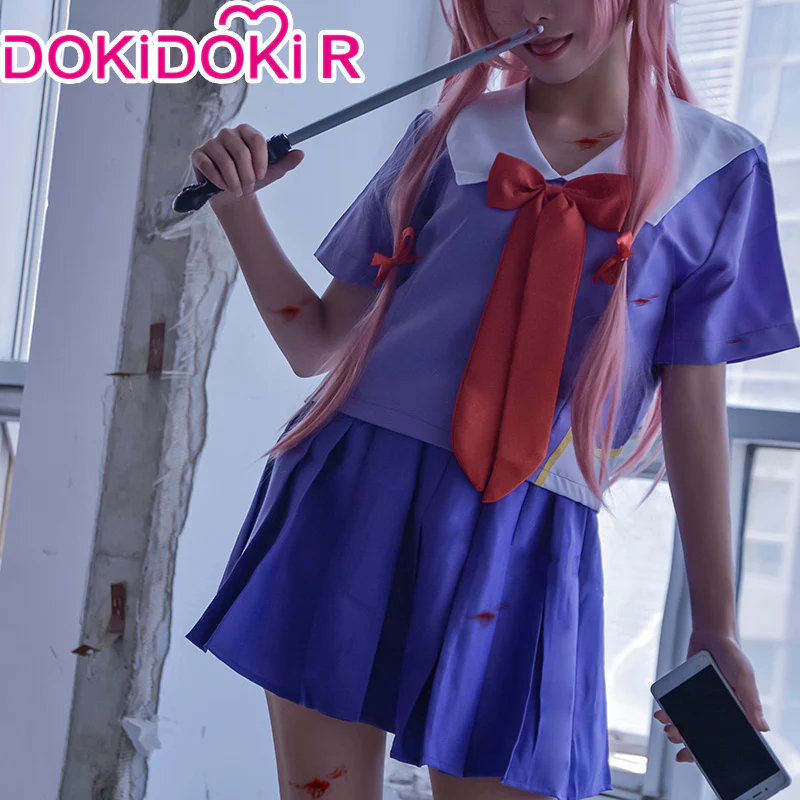 【Partially Ready For Ship】【Size S-2XL】DokiDoki-R Anime The Future Diary Cosplay Gasai Yuno Costume Uniform Halloween - Image 4