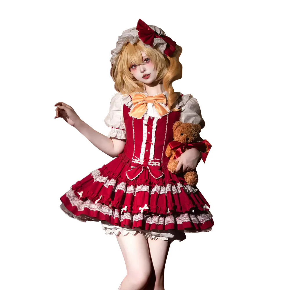 【In Stock】DokiDoki-R Anime TouHou Project Cosplay Flandre Scarlet Costume Doujin Lolita - Image 5