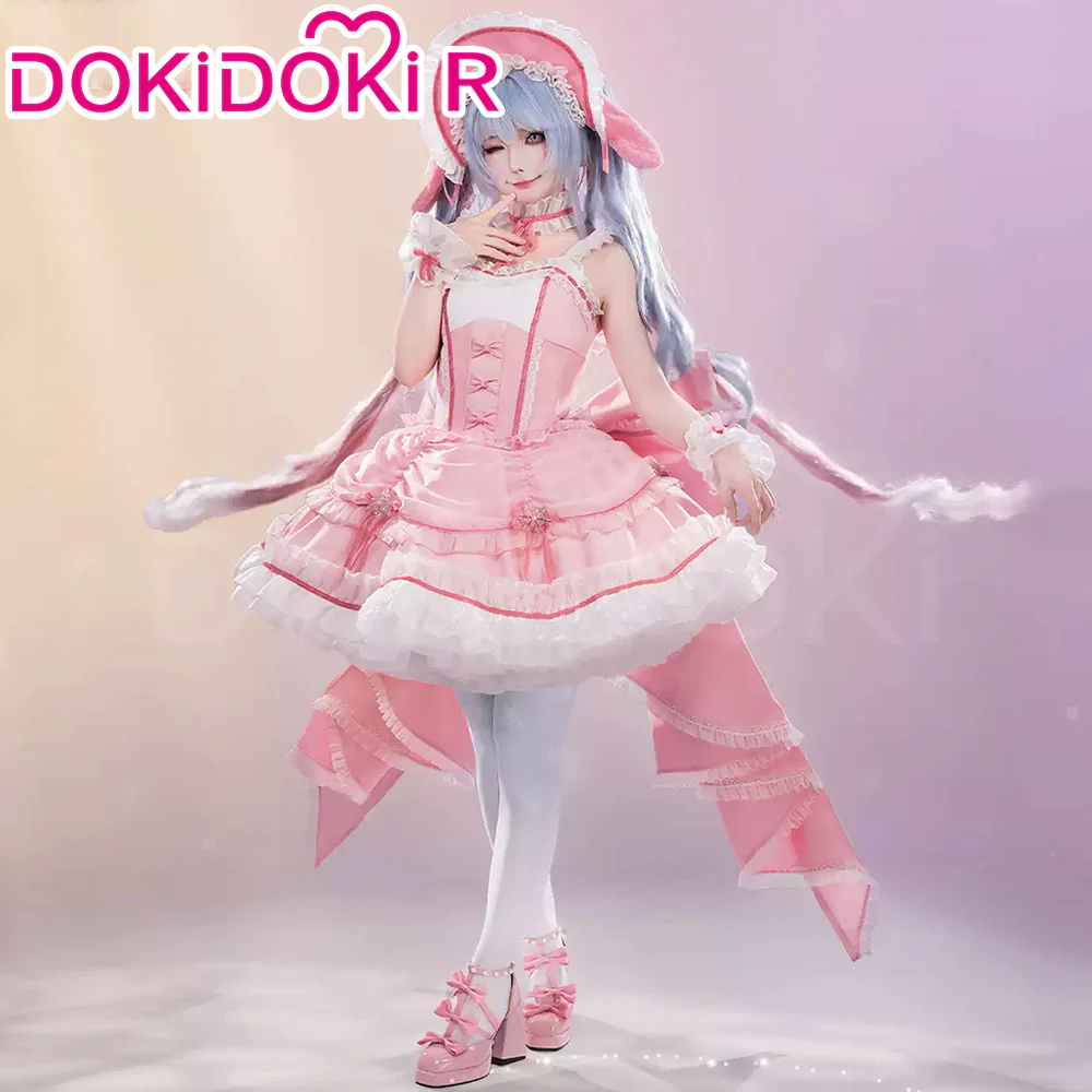 DokiDoki-R Cosplay Snow Pink Dress Lolita Female Costume