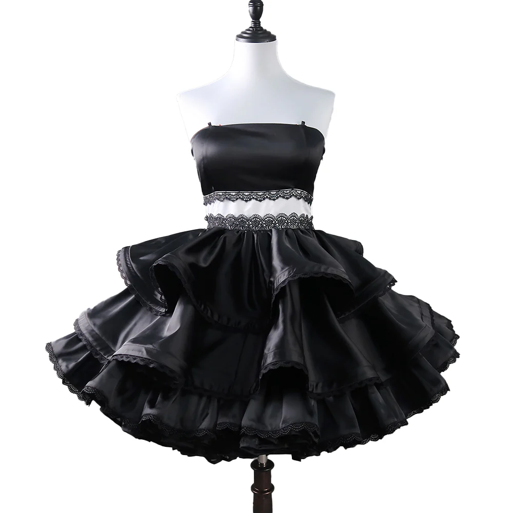 【Partially Ready For Ship】DokiDoki-R Cosplay Black Butterfly Dress Costume / Headphone / Cocktail Hat Magnet Gown - Image 12