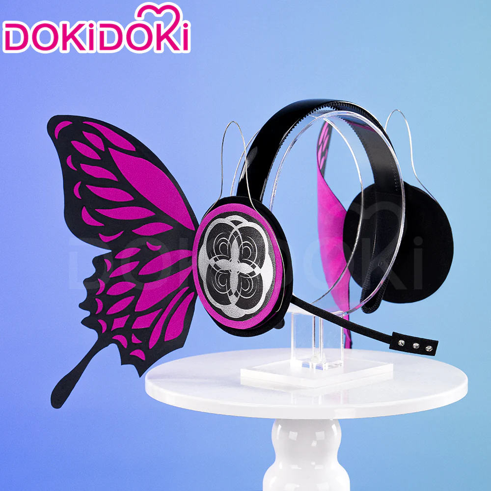 【Partially Ready For Ship】DokiDoki-R Cosplay Black Butterfly Dress Costume / Headphone / Cocktail Hat Magnet Gown - Image 14
