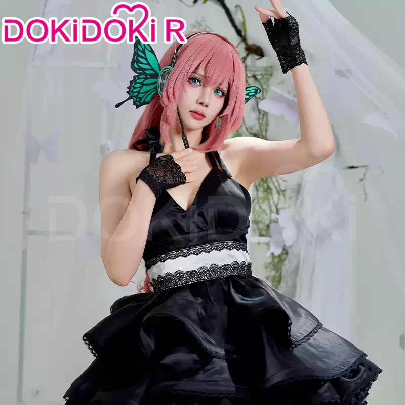 【Partially Ready For Ship】DokiDoki-R Cosplay Black Butterfly Dress Costume / Headphone / Cocktail Hat Magnet Gown - Image 2