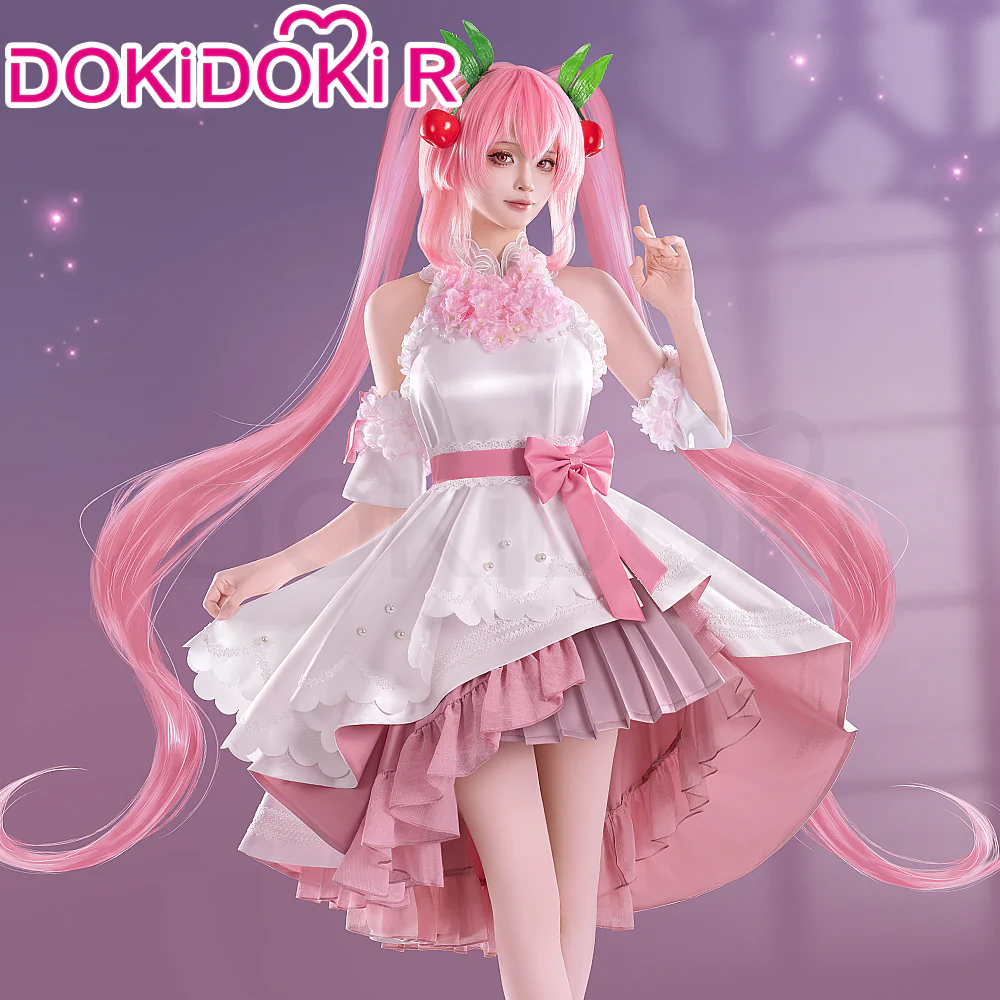 DokiDoki-R Cosplay Costume Sakura Pink Sweet Dress White - Image 3