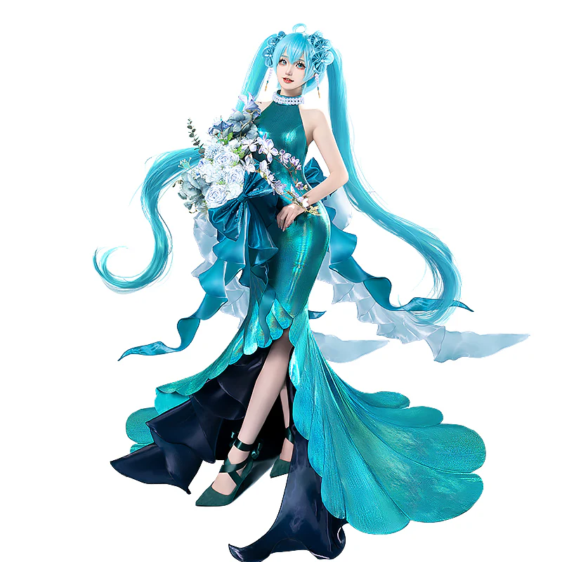 【In Stock】DokiDoki-R Cosplay Midsummer Fairy Girl Costume Green Gown Dress - Image 5