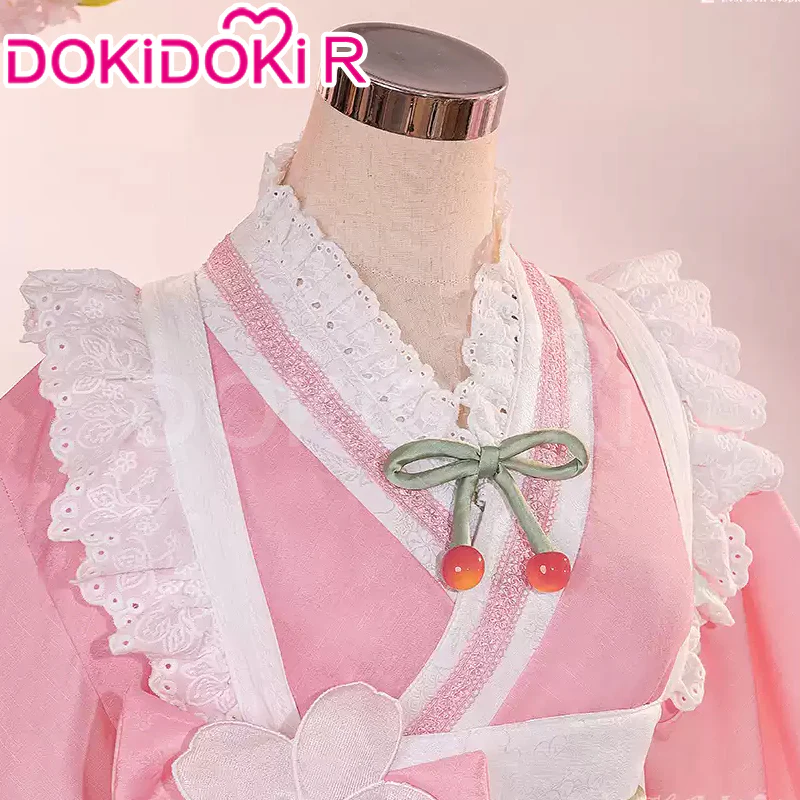 【In Stock】DokiDoki-R Cosplay Sakura Costume Cute Wabi-sabi Tea House maid Sweet Dress Pink - Image 3