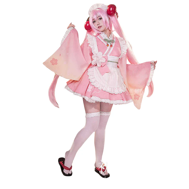 【In Stock】DokiDoki-R Cosplay Sakura Costume Cute Wabi-sabi Tea House maid Sweet Dress Pink - Image 6