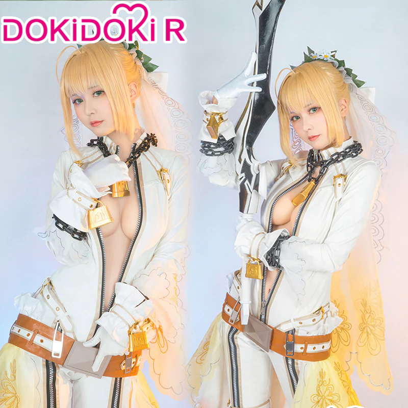 【In Stock】DokiDoki-R Game Fate / Grand Order Cosplay Nero Claudius Cosplay Costume Bride Wedding - Image 3
