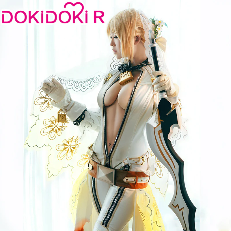 【In Stock】DokiDoki-R Game Fate / Grand Order Cosplay Nero Claudius Cosplay Costume Bride Wedding - Image 4
