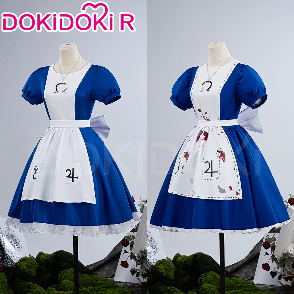 【In Stock】【Size XS-3XL】DokiDoki-R Game Alice: Madness Returns Cosplay Alice Costume Blue Dress - Image 2