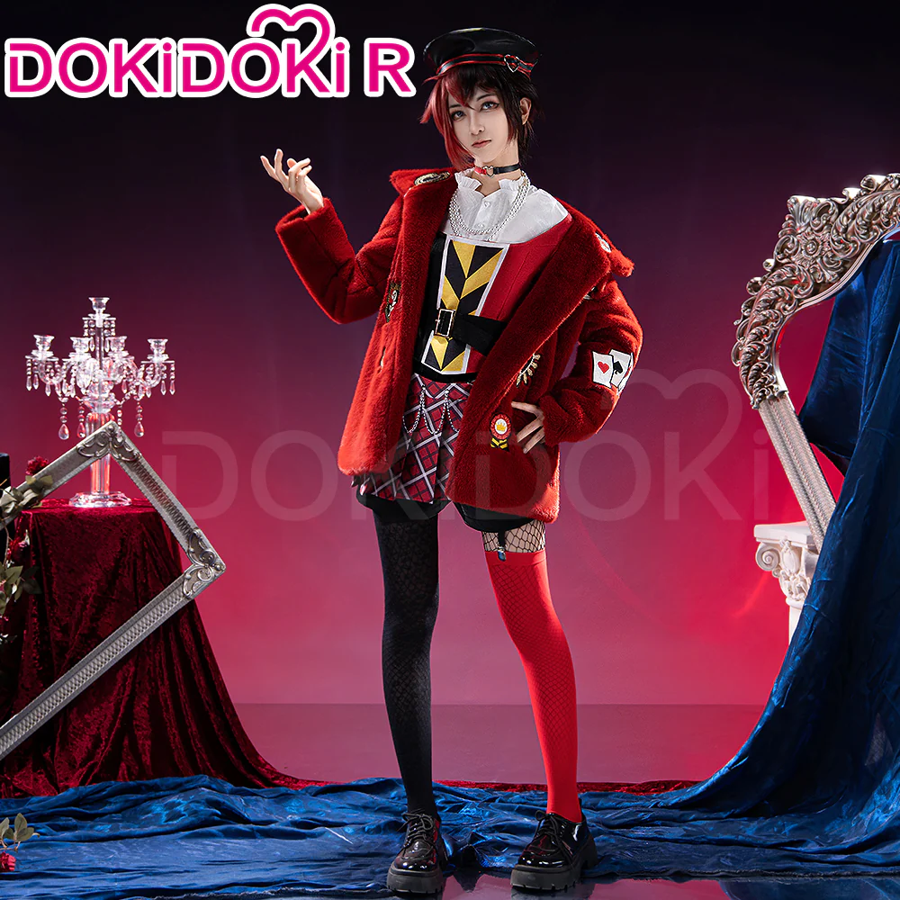【Partially Ready For Ship】DokiDoki-R Game Anime Cosplay Costume Dream Outfit Red Sweater / Hat