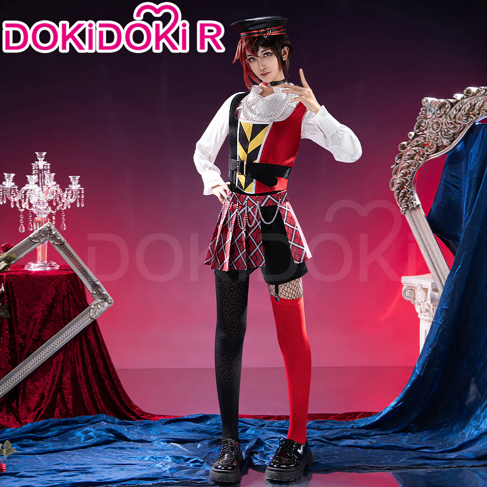 【Partially Ready For Ship】DokiDoki-R Game Anime Cosplay Costume Dream Outfit Red Sweater / Hat - Image 3