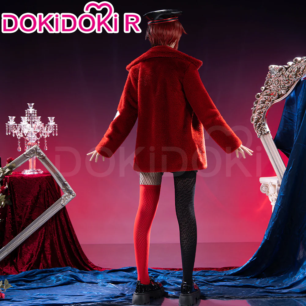 【Partially Ready For Ship】DokiDoki-R Game Anime Cosplay Costume Dream Outfit Red Sweater / Hat - Image 5