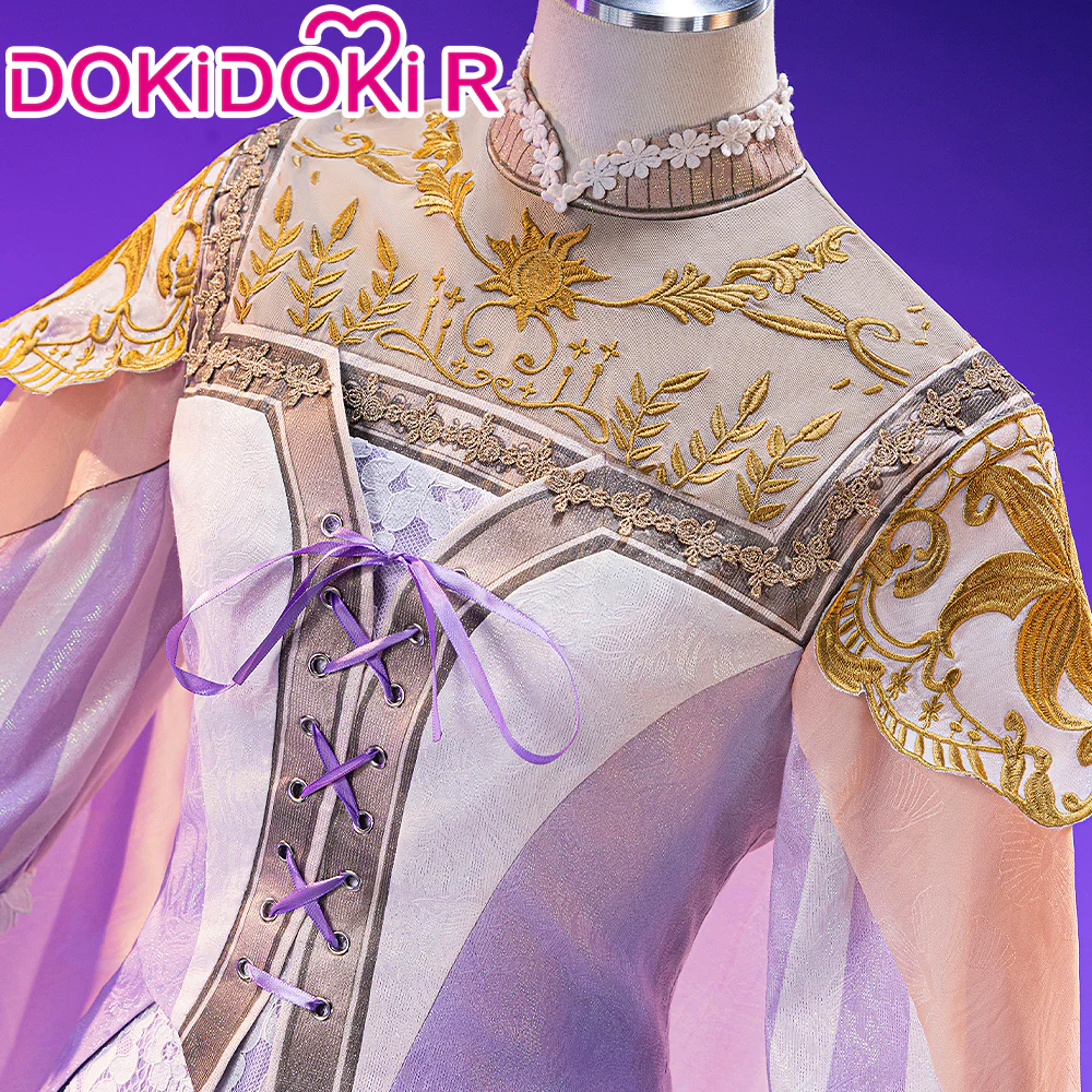 DokiDoki-R Game Anime Cosplay Costume Twilit Fit Purple Sleeve Cap - Image 3