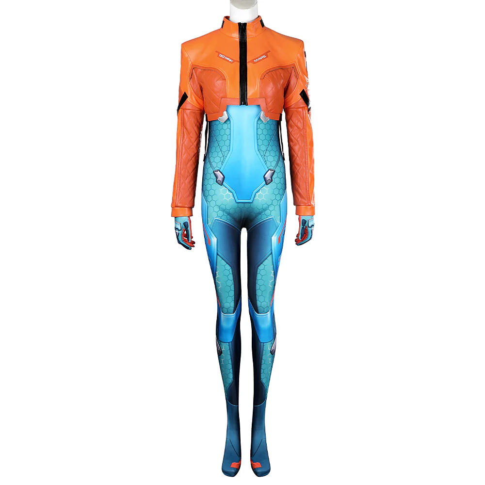 【Size XS-3XL】DokiDoki-R Game Cosplay Blue Tights Costume - Image 5