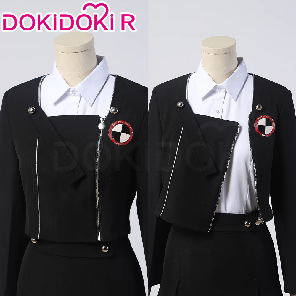 【Partial Ready For Ship】【Size XS-XL】DokiDoki-R Game Cosplay Costume Black Coat White Shirt Women - Image 3