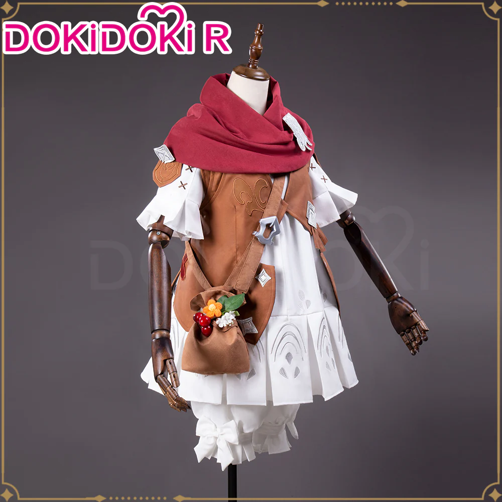 DokiDoki-R Game Cosplay Costume Female Cute White Brown - Image 3
