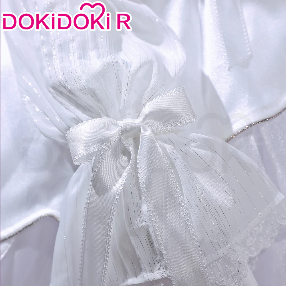 DokiDoki-R Game Cosplay White Dress Purple Ribbon Costume Formal Dress - Image 4