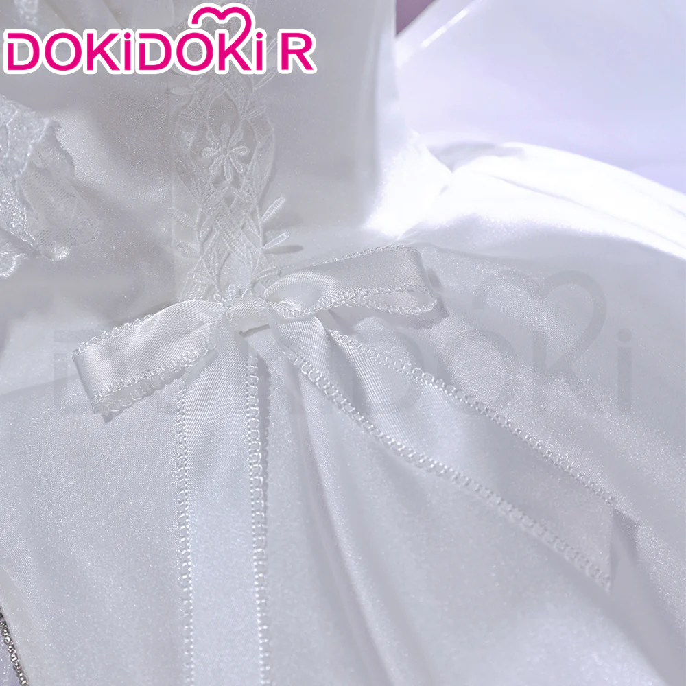 DokiDoki-R Game Cosplay White Dress Purple Ribbon Costume Formal Dress - Image 5