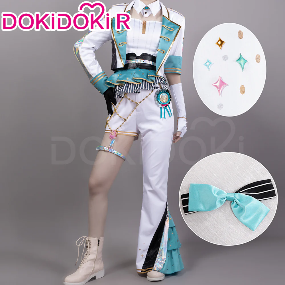 DokiDoki-R Game Cosplay Pink White Green Dress Costume Thanks Festival - Image 6
