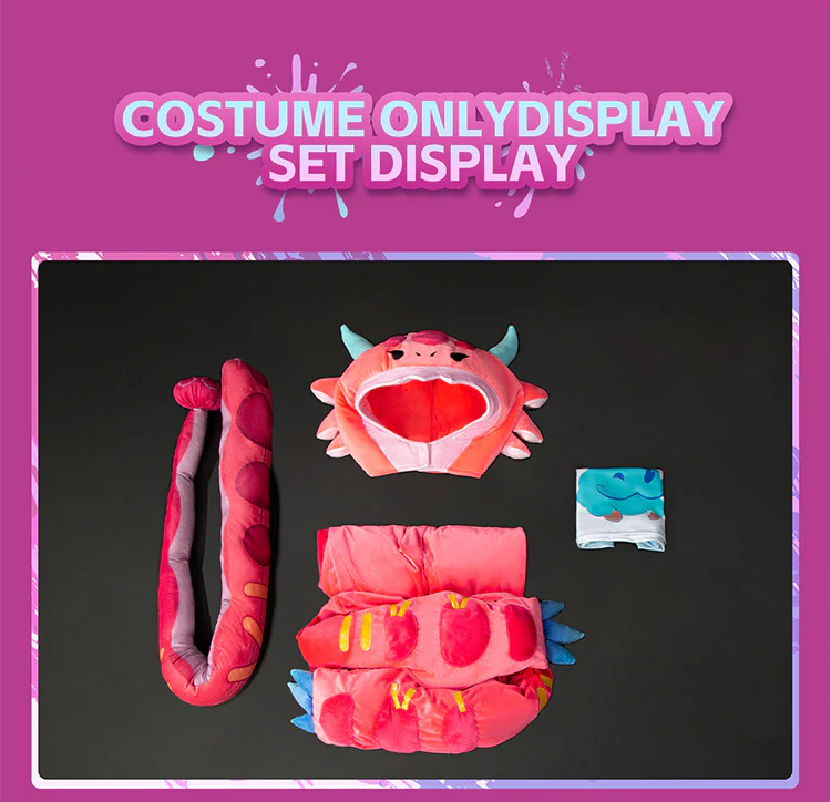 DokiDoki-R Game Cosplay Pink Cosplayer Costume Jumpsuits Animal Costume Cute Chameleon - Image 6