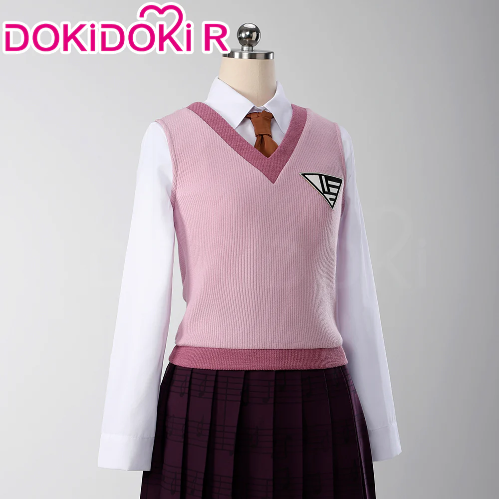 DokiDoki-R Game Cosplay Costume Pink Black Dress Suit - Image 3