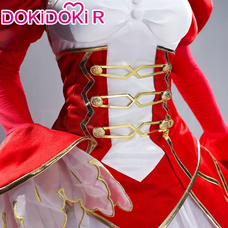 DokiDoki-R Game Fate / Grand Order Cosplay Nero Claudius Costume / Wig Red Saber White - Image 3
