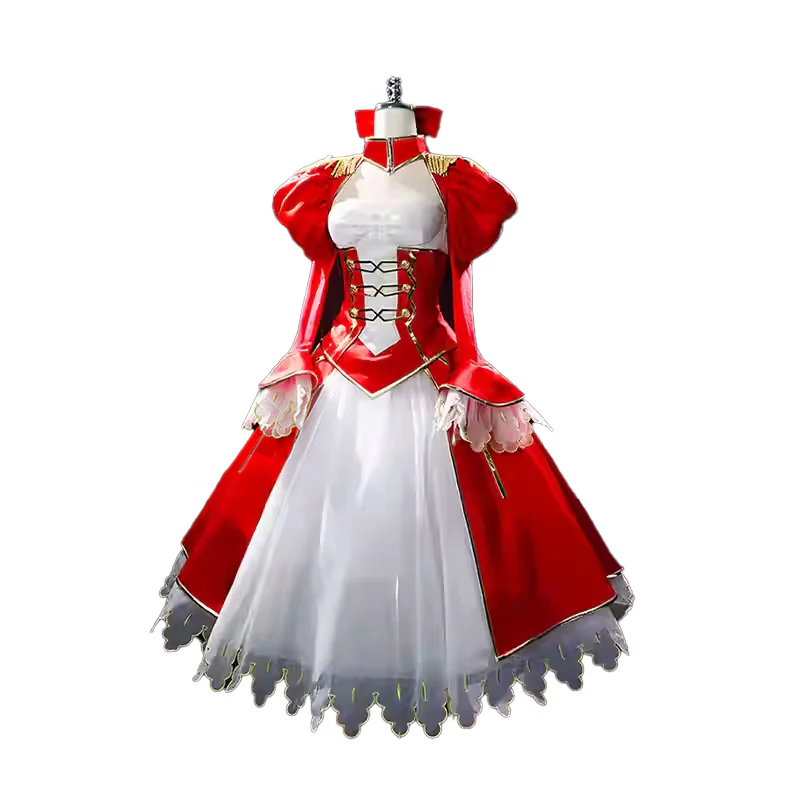 DokiDoki-R Game Fate / Grand Order Cosplay Nero Claudius Costume / Wig Red Saber White - Image 6