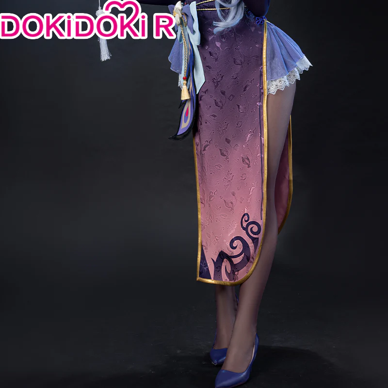 DokiDoki-R Game Genshin Impact Cosplay Raiden Shogun Baal / Keqing Cheongsam Costume  Ke Qing - Image 3