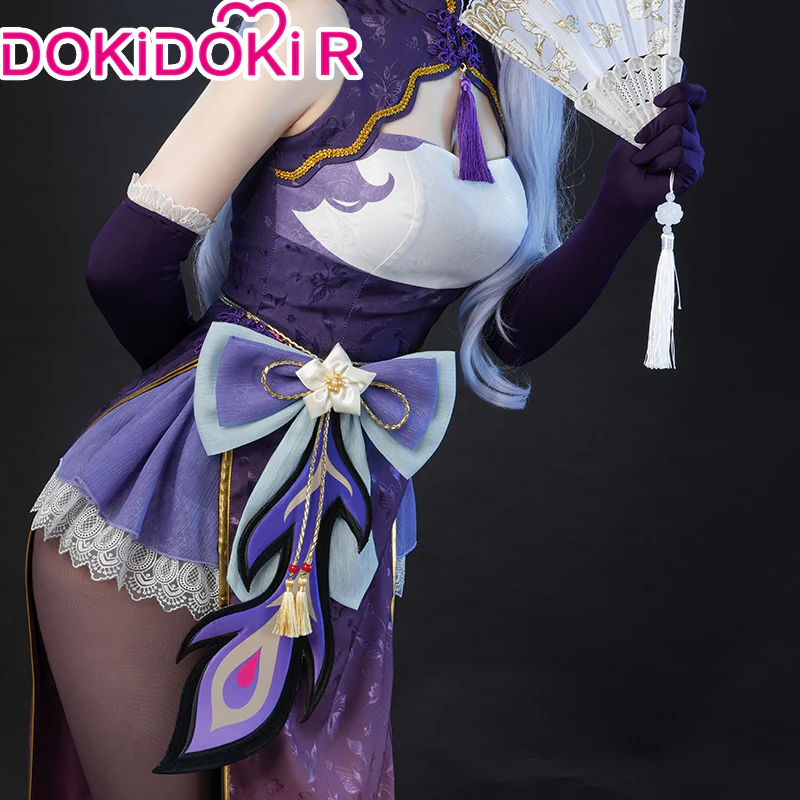 DokiDoki-R Game Genshin Impact Cosplay Raiden Shogun Baal / Keqing Cheongsam Costume  Ke Qing - Image 4