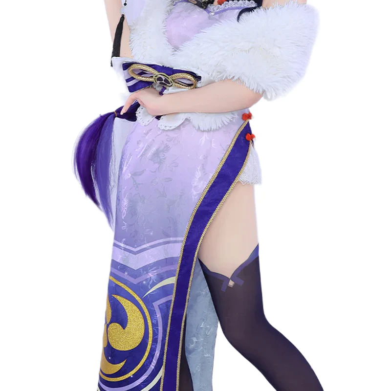 DokiDoki-R Game Genshin Impact Cosplay Raiden Shogun Baal / Keqing Cheongsam Costume  Ke Qing - Image 6