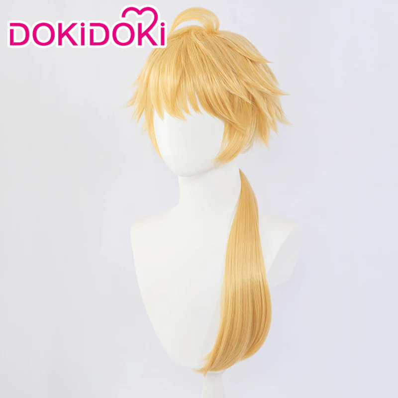 【Wig Ready For Ship】DokiDoki Game Genshin Impact Cosplay Thoma Wig Long Golden - Image 2