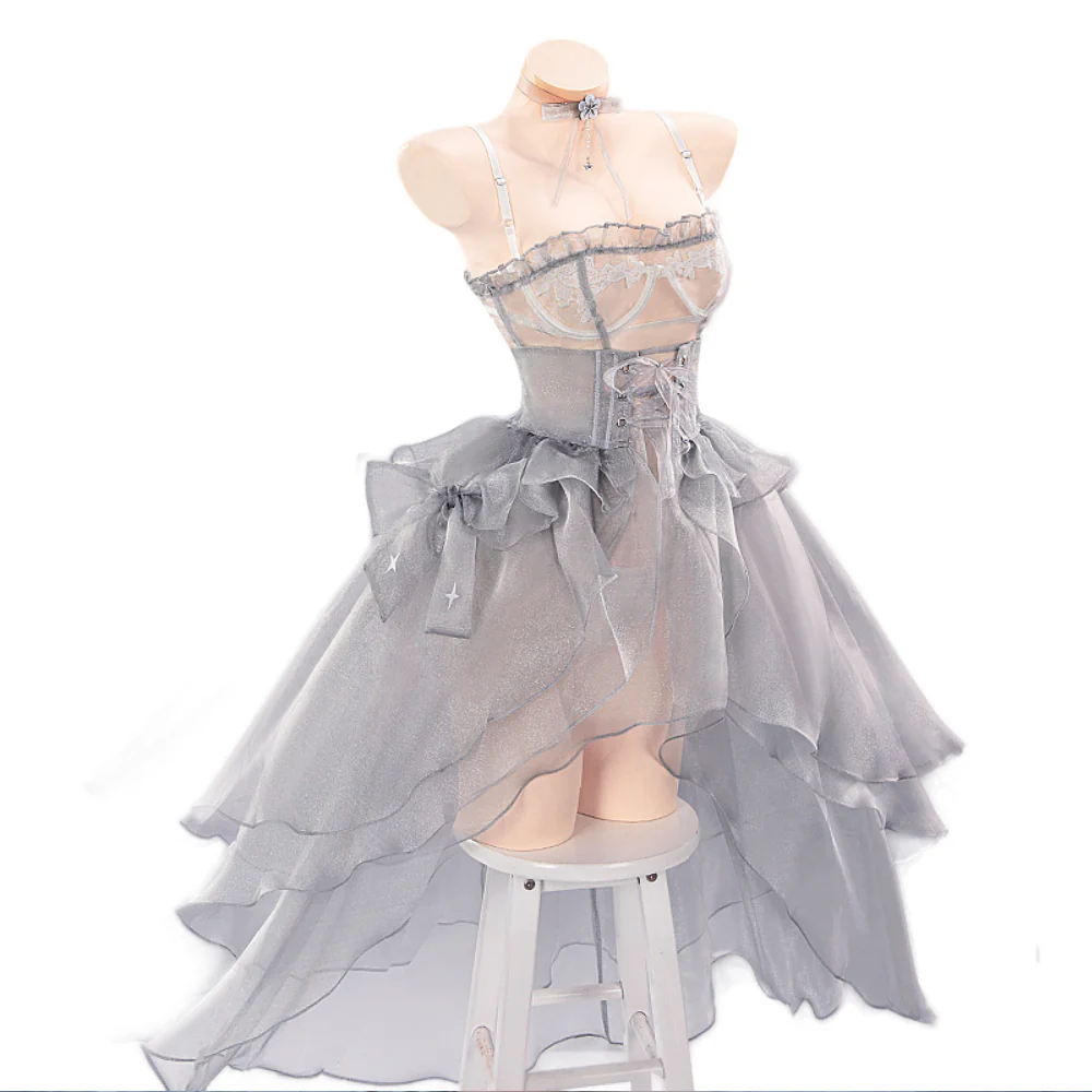 【Partially Ready For Ship】DokiDoki-R Game Cosplay Sexy Glass Princess Costume - Image 5