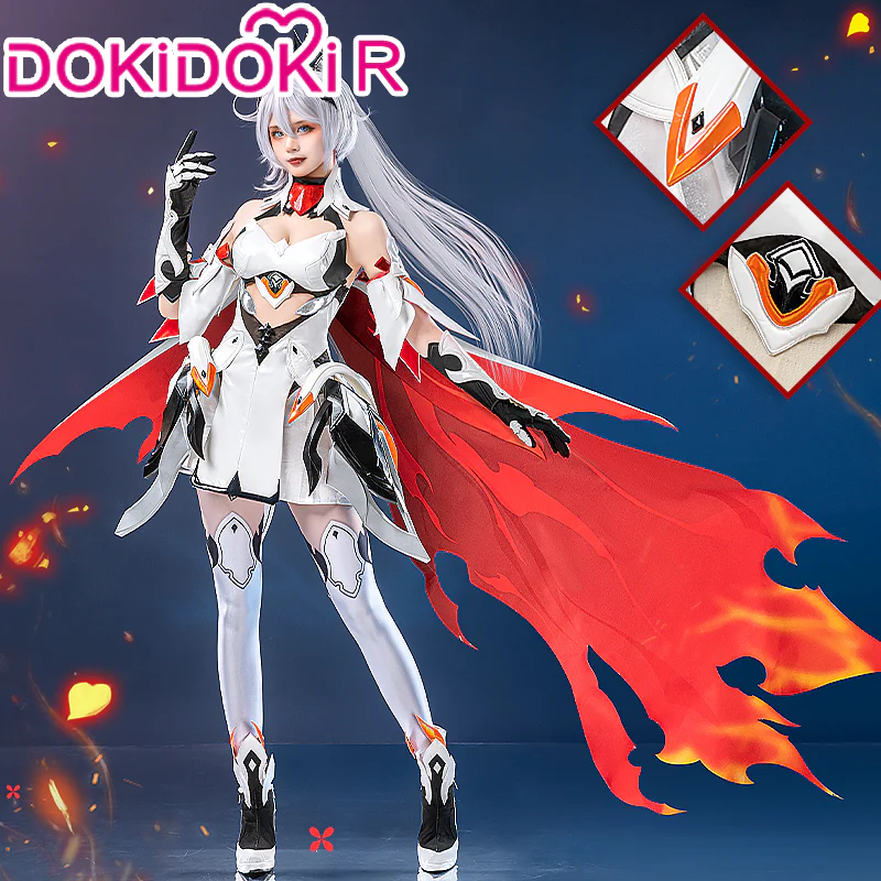 【Wig Ready For Ship】DokiDoki-R Game Honkai Impact 3 Cosplay Kiana Kaslana Costume / Wig Herrscher of Flamescion
