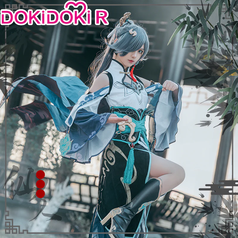 【in stock】DokiDoki-R Game Honkai Impact 3rd Cosplay Fu Hua Costume / Wig / Shoe Cover Fuhua Azure Empyrea