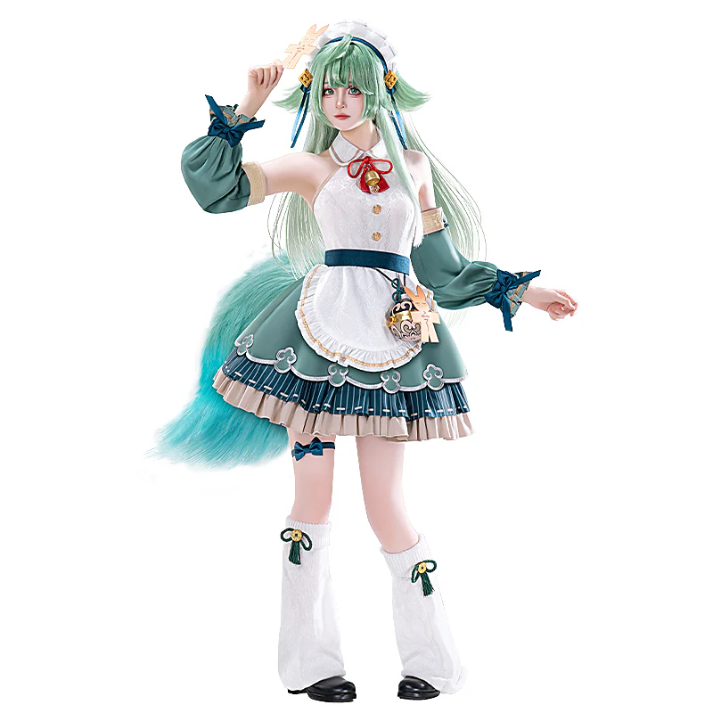 DokiDoki-R Game Honkai: Star Rail Cosplay Huo Huo Maid Costume / Tail Huohuo Doujin - Image 6