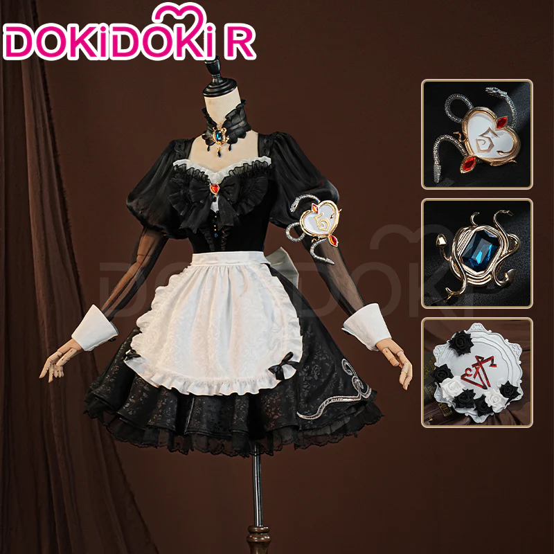 【Size S-2XL】DokiDoki-R Game Identity V Cosplay Priestess Fiona Gilman Costume Crimson Skin idv