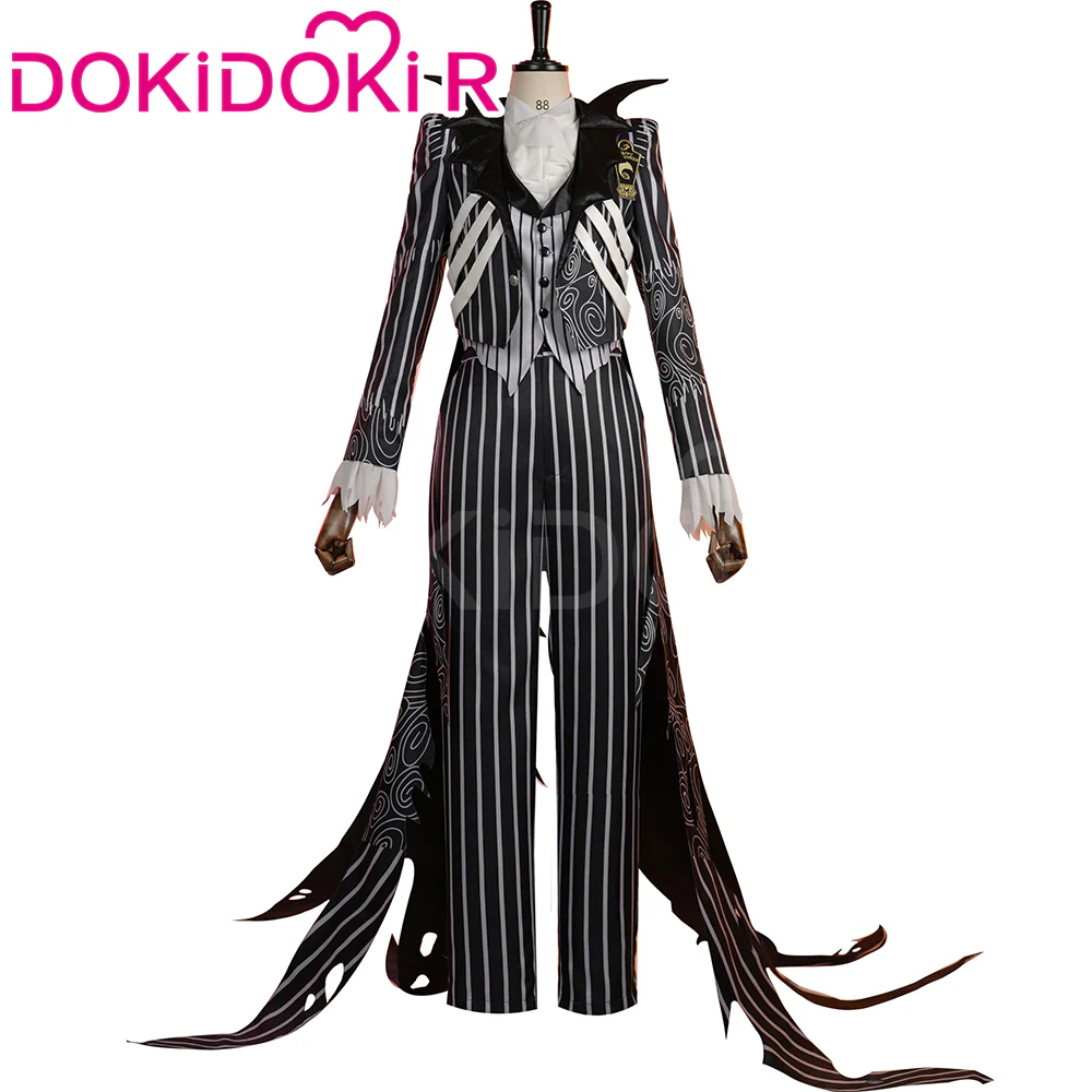 DokiDoki-R Game Cosplay Costume Halloween Black White Stripes Suit