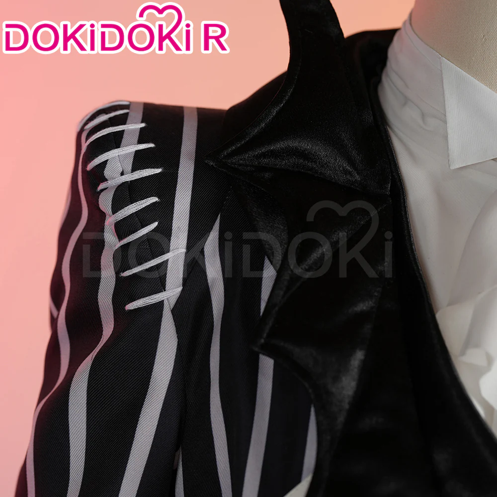 DokiDoki-R Game Cosplay Costume Halloween Black White Stripes Suit - Image 2