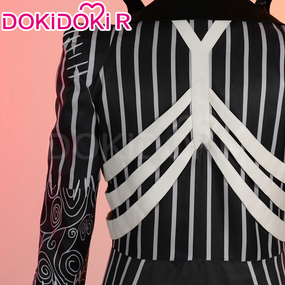 DokiDoki-R Game Cosplay Costume Halloween Black White Stripes Suit - Image 3