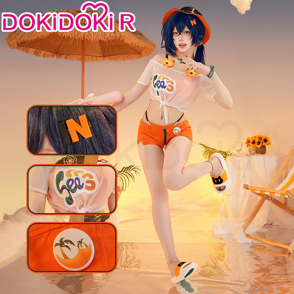 DokiDoki-R Game Zenless Zone Zero Cosplay Belle Costume / Wig Swim Suit Summer Skies ZZZ Swimsuit