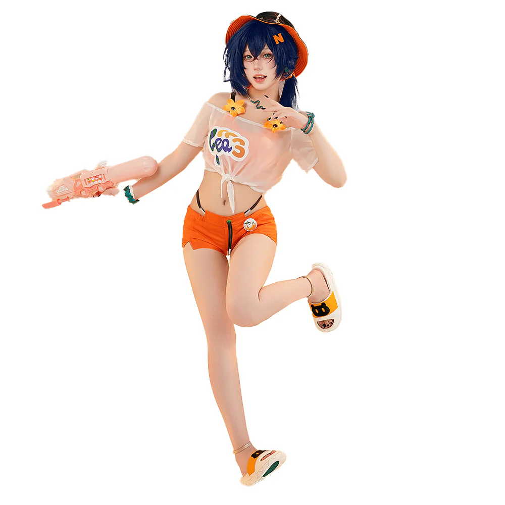 DokiDoki-R Game Zenless Zone Zero Cosplay Belle Costume / Wig Swim Suit Summer Skies ZZZ Swimsuit - Image 6