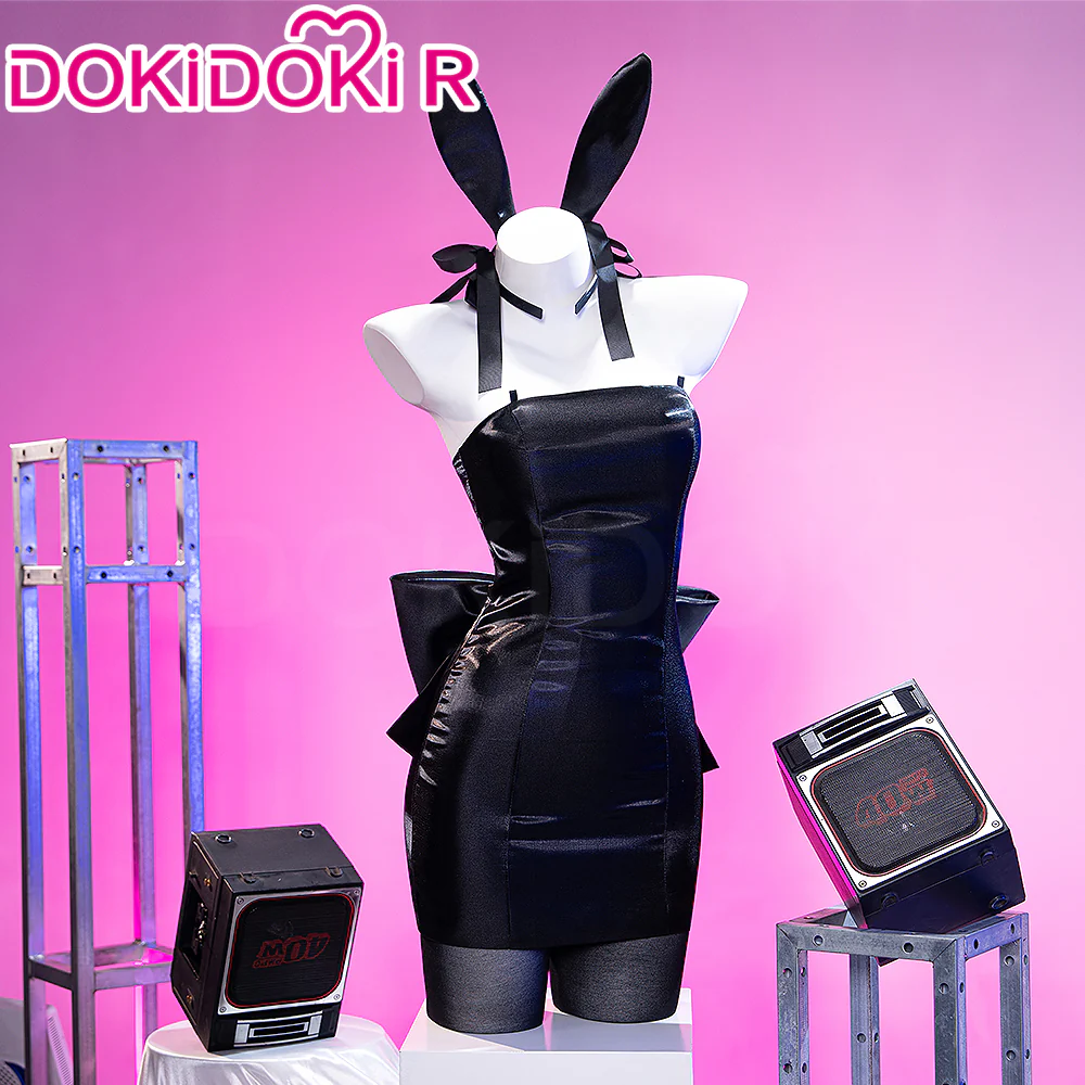 【Ready For Ship】DokiDoki-R Music Video Cosplay Bunny Cafe Costume Black Dress 3rd anniversary
